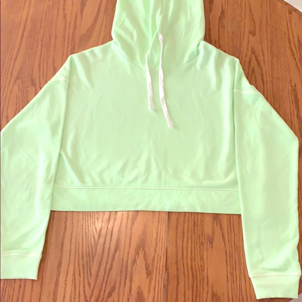 Neon green cropped hoodie
